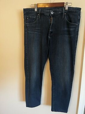 Ag Adriano Goldschmied Dark Indigo Cropped Ankle Jeans
